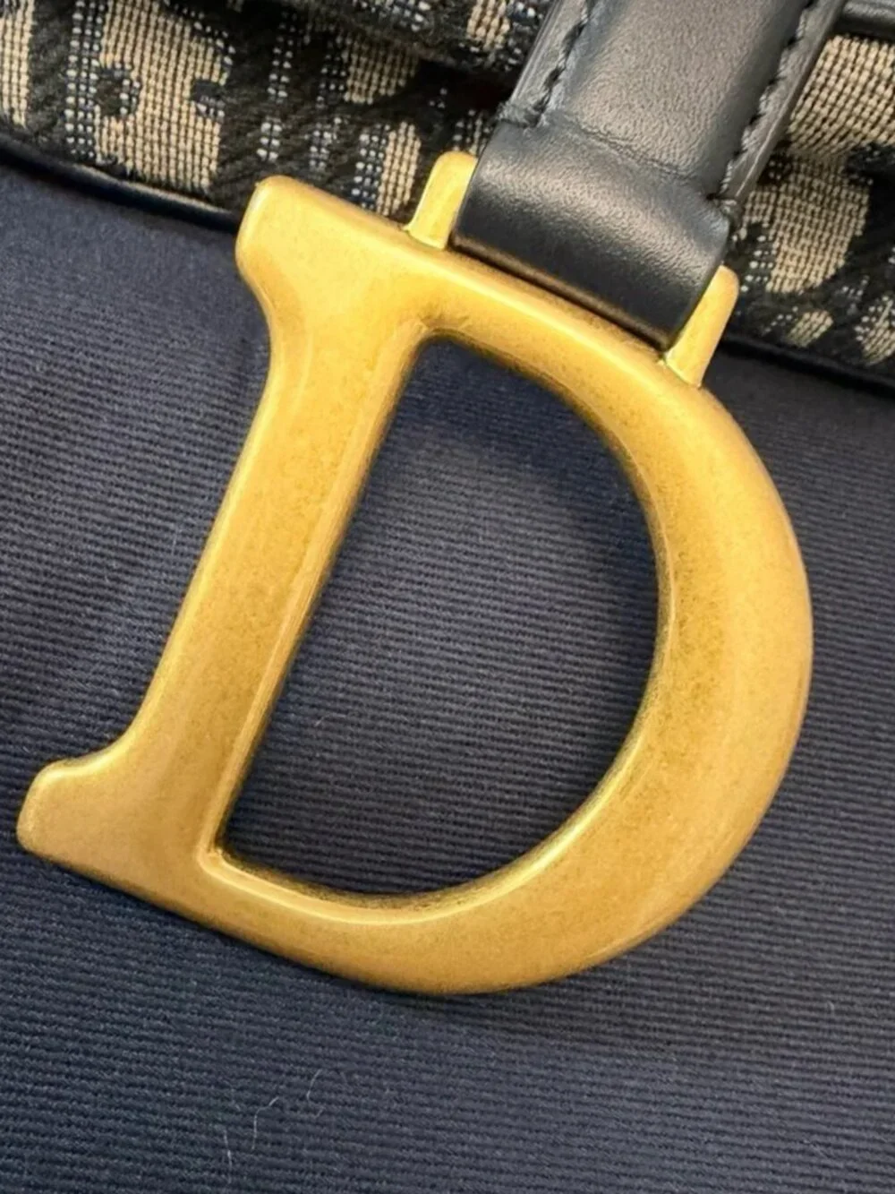 CHRISTIAN DIOR Oblique Saddle Bag With Strap in Blue - Picture 13 of 16